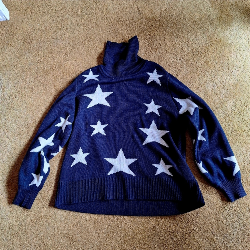 Zenana Blue Star Sweater
